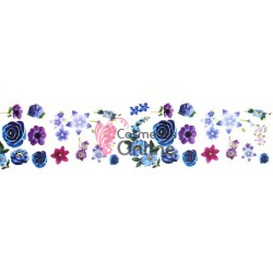 Folii de transfer, folie de unghii Flori Albastre model F115